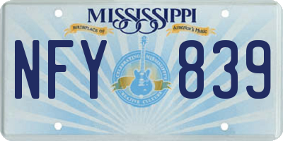 MS license plate NFY839