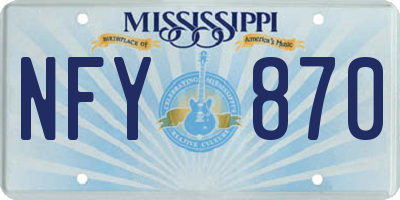 MS license plate NFY870