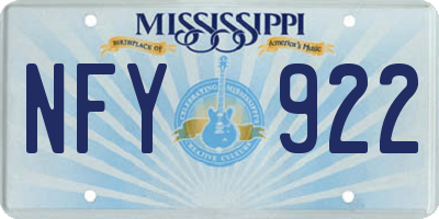 MS license plate NFY922
