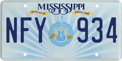 MS license plate NFY934