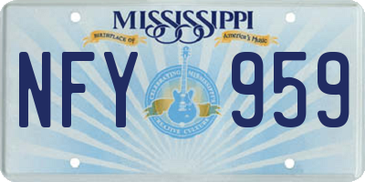MS license plate NFY959