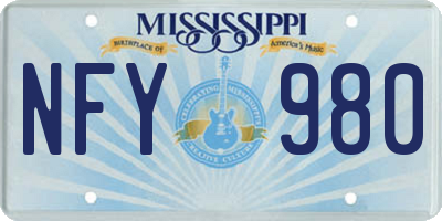 MS license plate NFY980