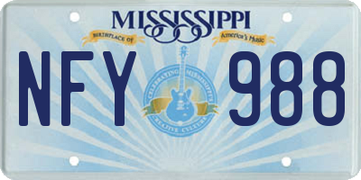 MS license plate NFY988