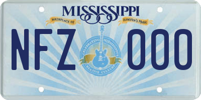 MS license plate NFZ000