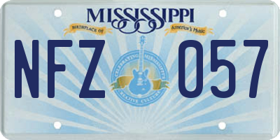 MS license plate NFZ057