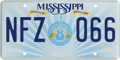 MS license plate NFZ066