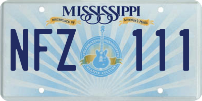 MS license plate NFZ111