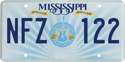 MS license plate NFZ122