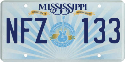 MS license plate NFZ133