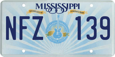 MS license plate NFZ139