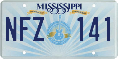MS license plate NFZ141