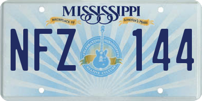 MS license plate NFZ144