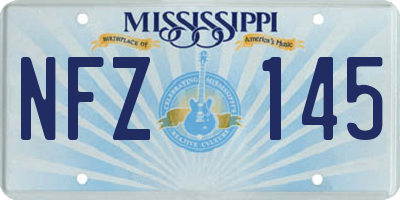 MS license plate NFZ145