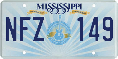 MS license plate NFZ149
