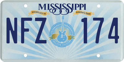 MS license plate NFZ174