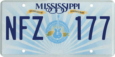 MS license plate NFZ177