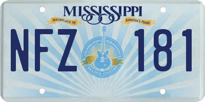 MS license plate NFZ181