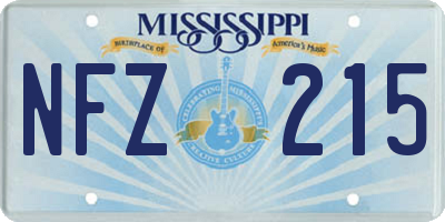 MS license plate NFZ215
