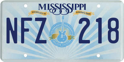 MS license plate NFZ218