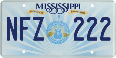 MS license plate NFZ222