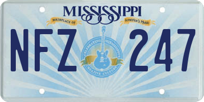 MS license plate NFZ247