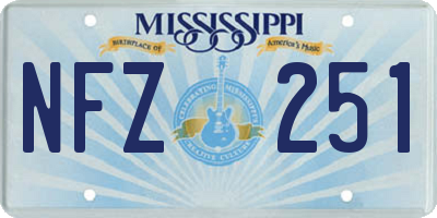 MS license plate NFZ251