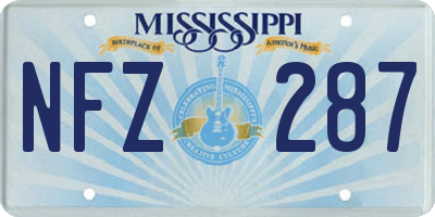 MS license plate NFZ287