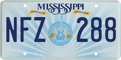 MS license plate NFZ288