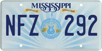 MS license plate NFZ292