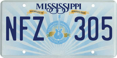 MS license plate NFZ305