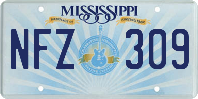 MS license plate NFZ309