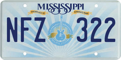 MS license plate NFZ322