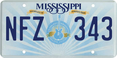 MS license plate NFZ343