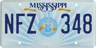 MS license plate NFZ348