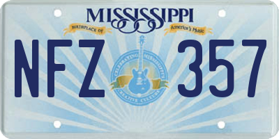 MS license plate NFZ357