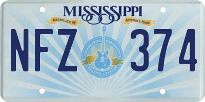 MS license plate NFZ374