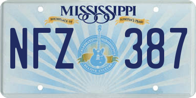 MS license plate NFZ387