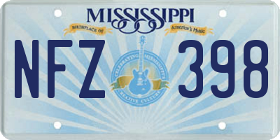 MS license plate NFZ398
