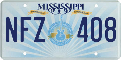 MS license plate NFZ408