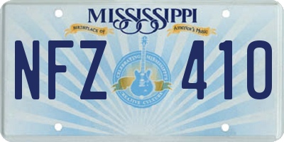 MS license plate NFZ410