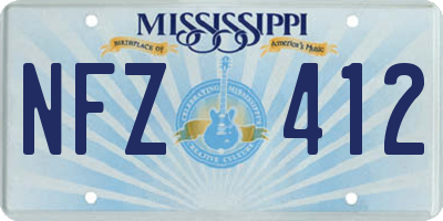 MS license plate NFZ412
