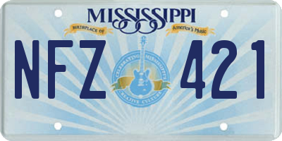 MS license plate NFZ421