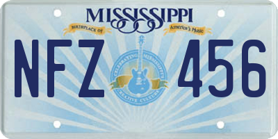 MS license plate NFZ456