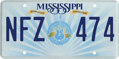 MS license plate NFZ474