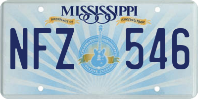 MS license plate NFZ546