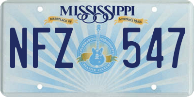 MS license plate NFZ547