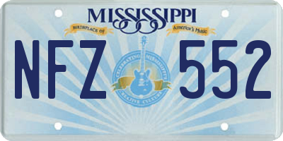 MS license plate NFZ552