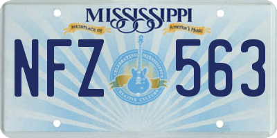 MS license plate NFZ563