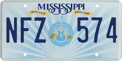 MS license plate NFZ574