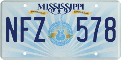 MS license plate NFZ578